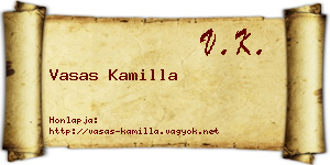 Vasas Kamilla névjegykártya