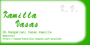 kamilla vasas business card